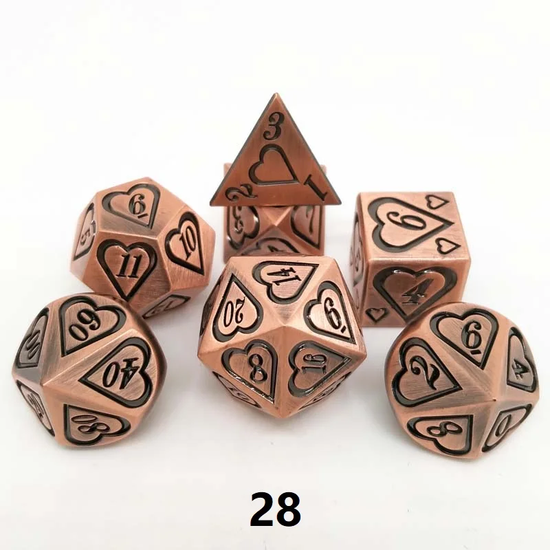 Новое поступление многогранные кубики rpg dnd 20 d6 набор Металлических Кубиков 7