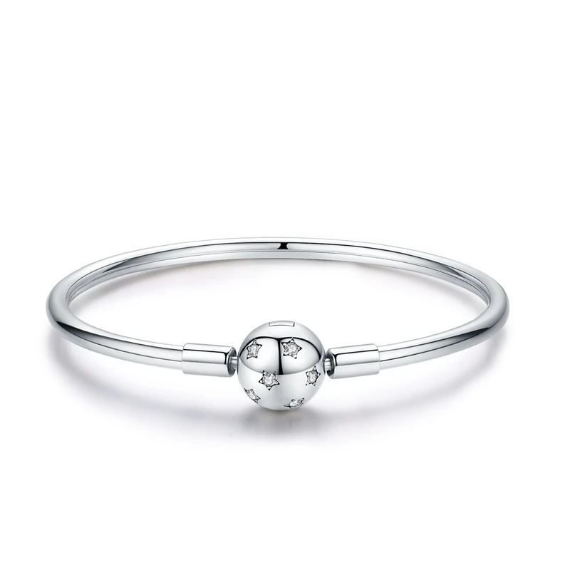 Pulseira 925 пробы серебряный браслет Femme Снежинка Сердце голубой глаз Femme змеиная цепь браслеты и ювелирные женские браслеты - Окраска металла: ECB144