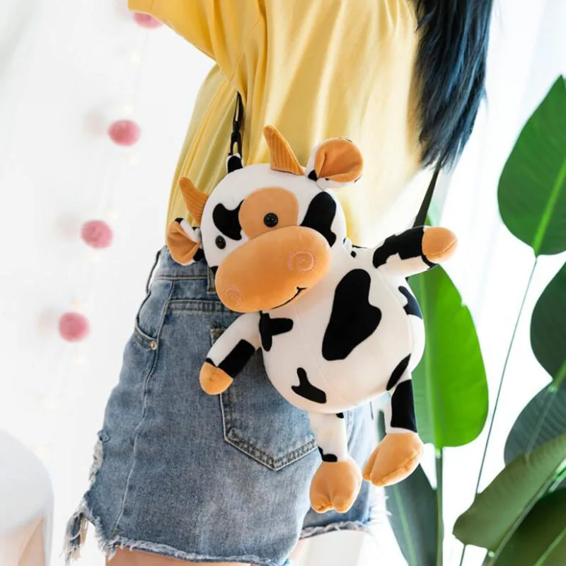 Плюшевый рюкзак 35 см с мультяшными животными корова кукла девочка игрушки для