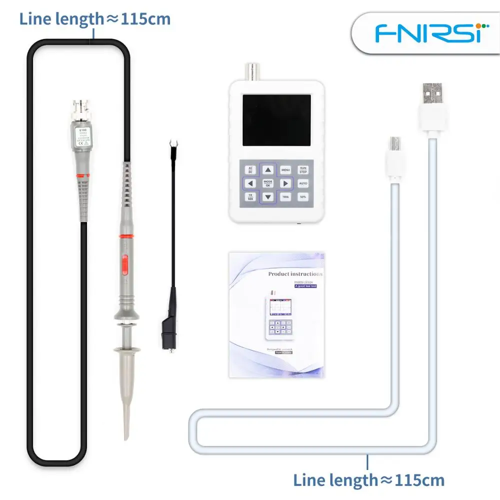 

DSO FNIRSI Handheld Mini Digital Oscilloscope Portable Color Display Screen Oscilloscope 30M Bandwidth 200MSps Sampling Rate