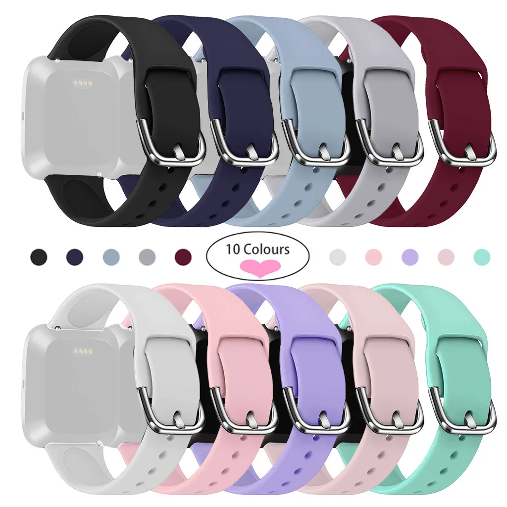 Силиконовый ремешок на запястье для Fitbit Versa 2 смарт часов сменный мужчин и женщин