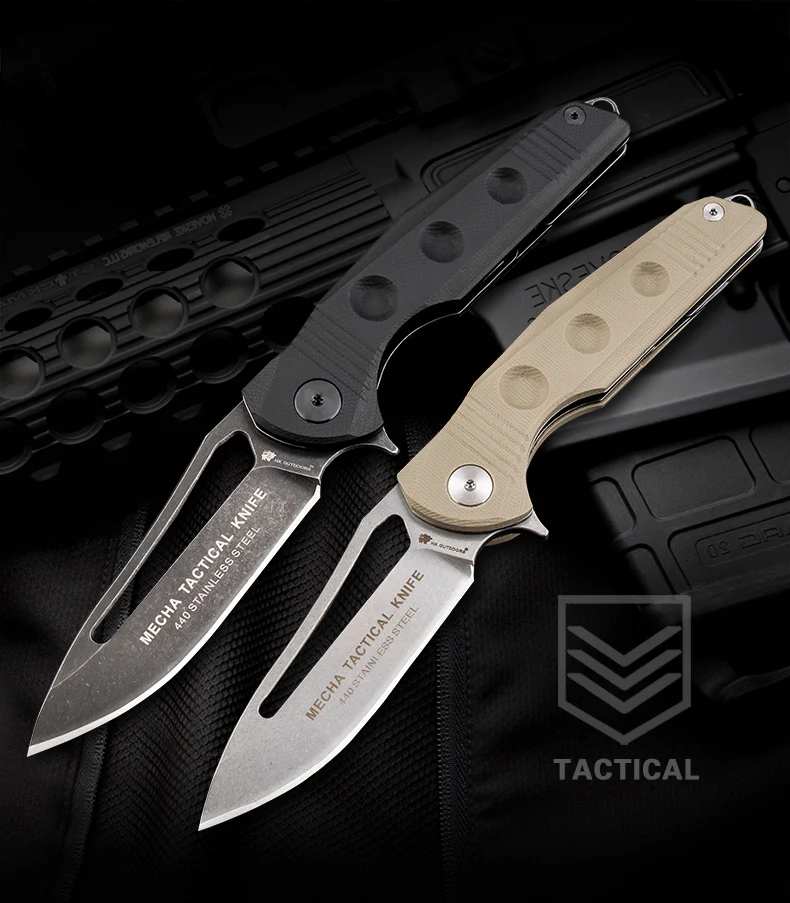 Складной нож HX G10 охотничьи Тактические Ножи 440c Blade 58HRC + стальная ручка Прямая