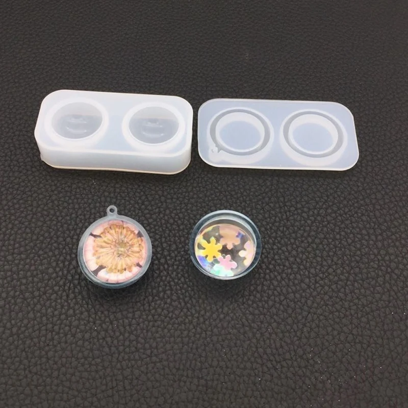 

1 Pair of DIY Crystal Epoxy Ball Pendant Mold Silicone High Mirror Handmade Decorative Pendant Ornaments