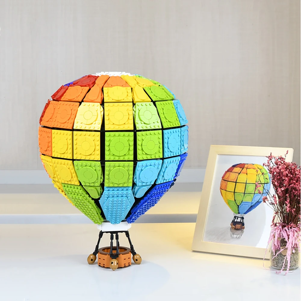 

New C002 Ideas Creative Series The Rainbow Balloon Model Colorful Hot Air Balloon Building Blocks Bricks Toys Kids Gifts