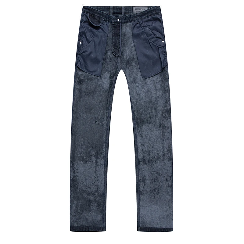 Толстая брендовая одежда зимние бархатные плотные теплые мужские джинсы деловые