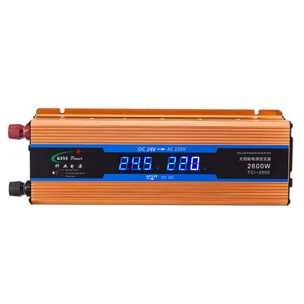 

Car Power Inverter 2600W DC 24V To AC 220V Portable Charger Convertor Voltage Convertor Transformer LED Display For Trucks