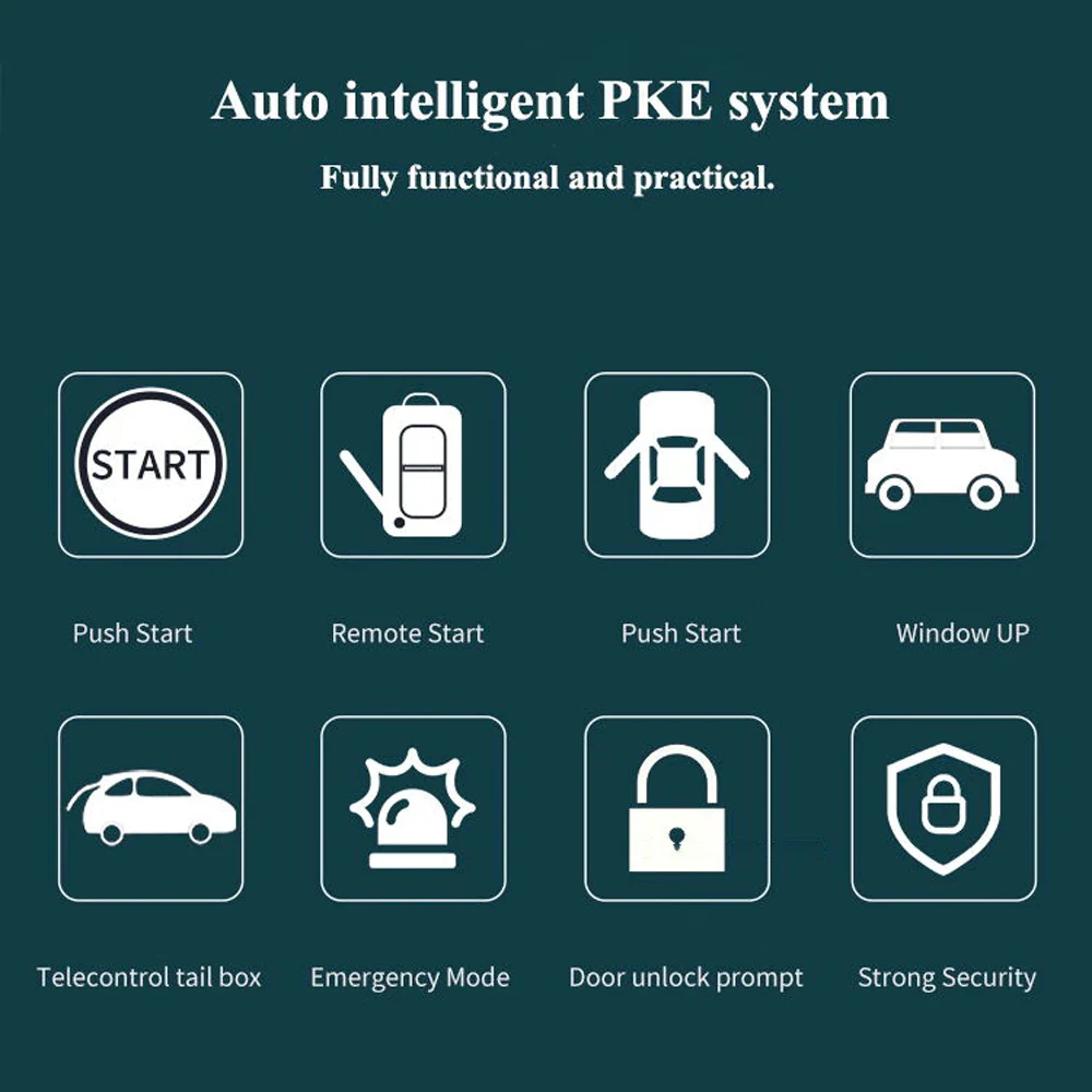 12V Car Alarm Passive Keyless Entry Remote Start/Stop Engine System Central Locking Start Stop Button Automotive PKE | Автомобили и