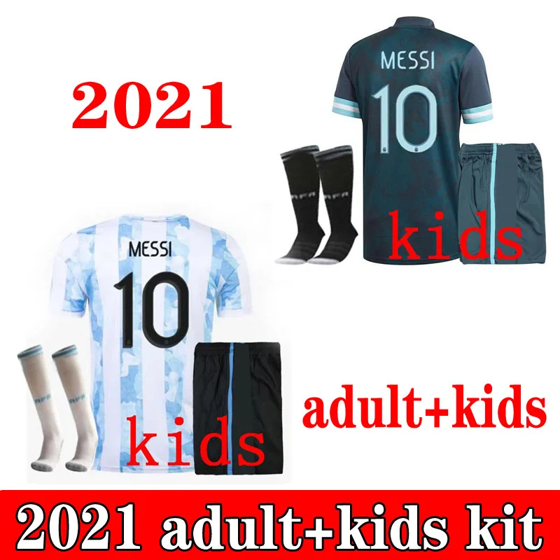 

DYBALA New adult kit Children kit 21 22 ARGENTINIA Young shirt MESSI AGUERO LO CELSO MARTINEZ 2021 2022 Baby suit + sock set