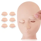 Тренировочная голова-манекен для наращивания накладных ресниц, сменная модель головы, силиконовые съемные веки, инструменты для макияжа