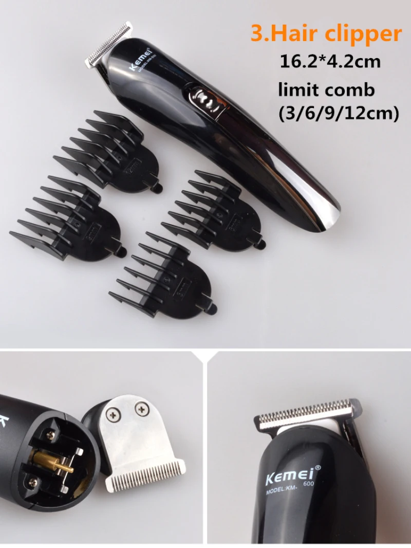 КЕМЕЙ 6 В 1 Мультифункциональный Электрический Машинка Для Стрижки Волос и Бороды Тела Низкий Уровень Шума Бритва ЖК-Дисплей Режущая Машина F30 on.