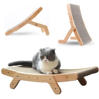 cat scratcher scraper lounge bed wooden frame cat scratching board furniture protection detachable indoor scratchers for cats