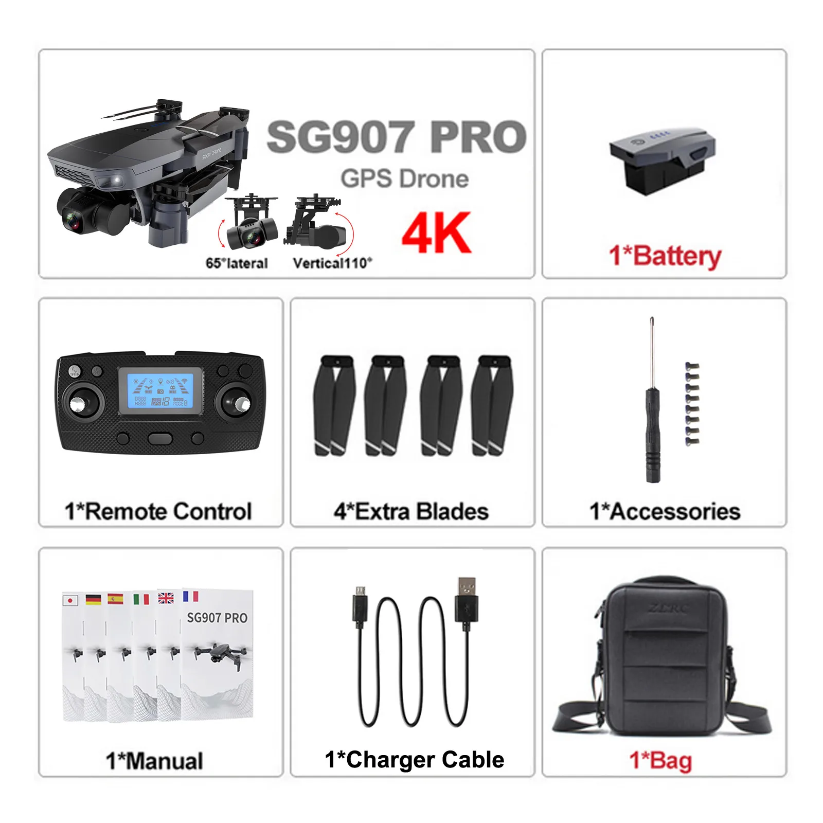 

Remote control plane SG907 Pro Drone GPS 5G WIFI 4k HD Mechanical 2-Axis Gimbal Camera RC Quadcopter drone profesional