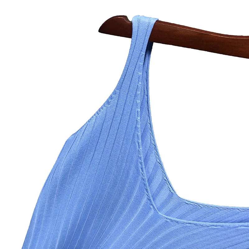 

Knitted Sweater 2021Summer Korean Casual Sling Sleeveless Vest Fashion Sexy V Neck Slim Solid Color Women's Vest