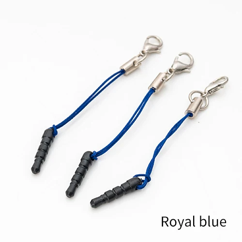 Royal blue 100 шт./лот, застежка "Лобстер", заглушка от пыли, ремешок, ремешок для мобильного телефона, lasso, Шарм с подвеской на цепочке, ручная работа, сделай сам - Цвет: Royal blue