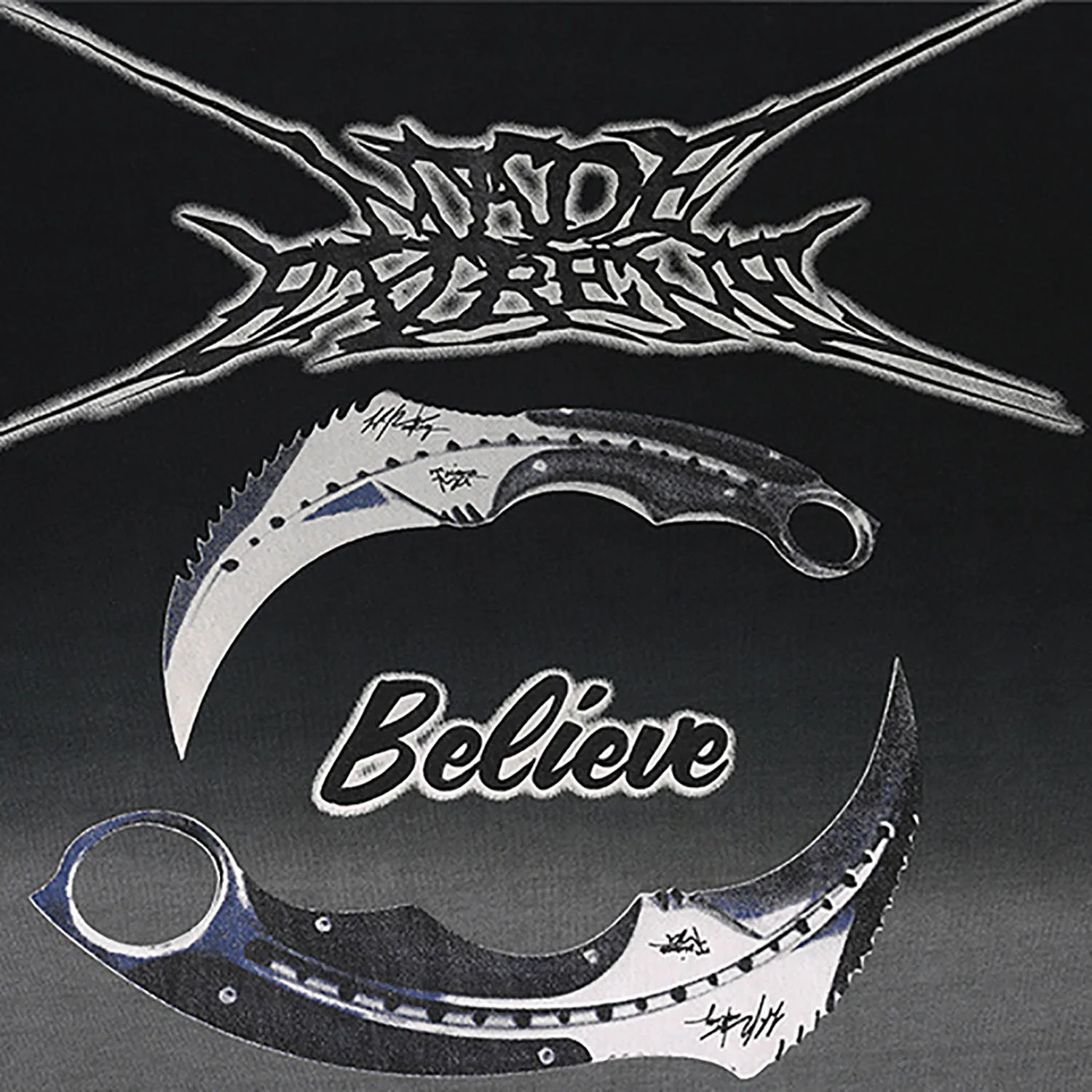 Футболка мужская с градиентным принтом и двумя ножами 2020 | Мужская одежда