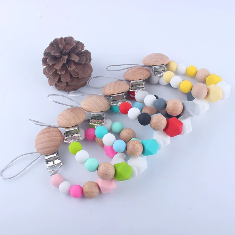 DIY красочные деревянные зажимы для детской соски забавная цепочка кормления