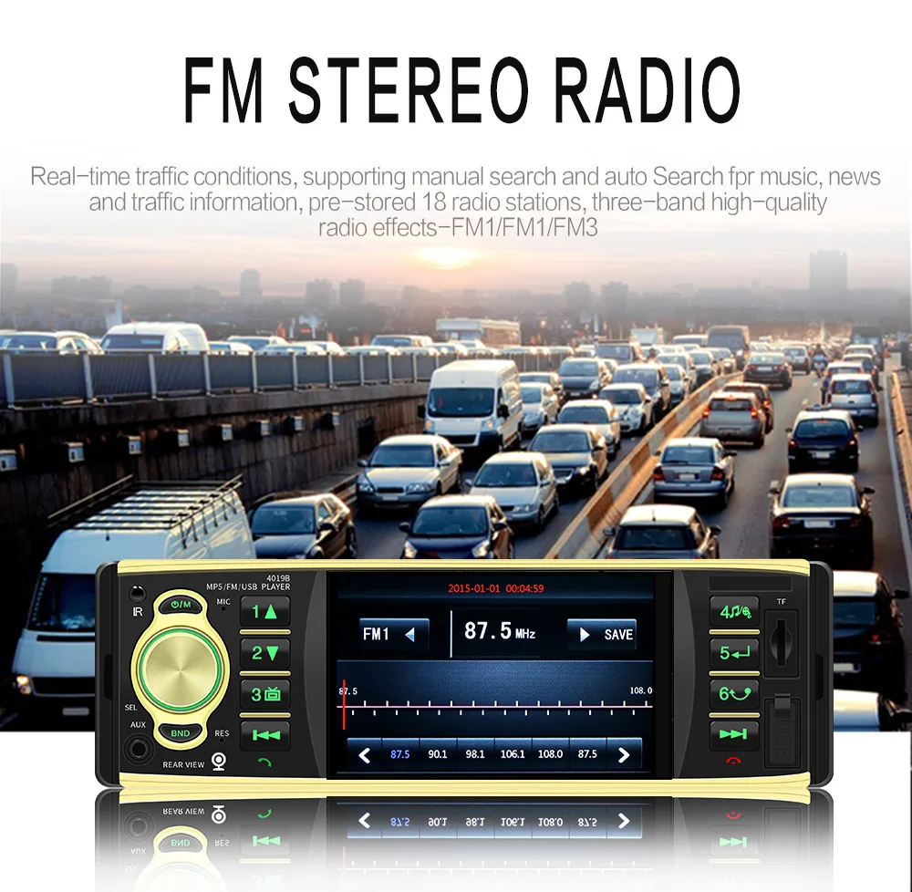 Автомагнитола 1Din MP5 HD мультимедийная Поддержка USB/AUX/FM камера заднего вида Bluetooth