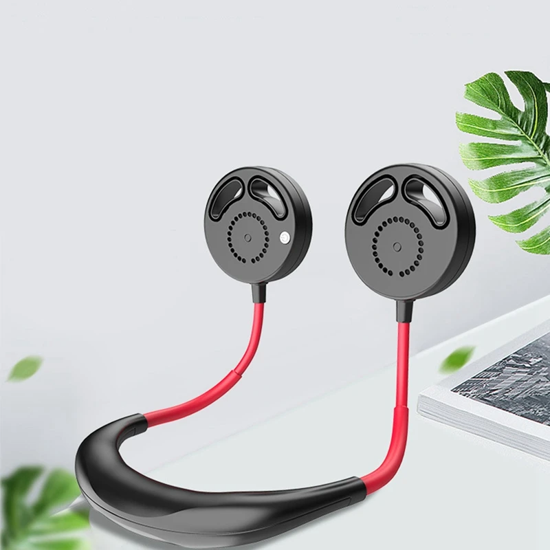 2 комплекта 2000 MAh USB вентилятор Bladeless подвесной перезаряжаемый мини спортивные