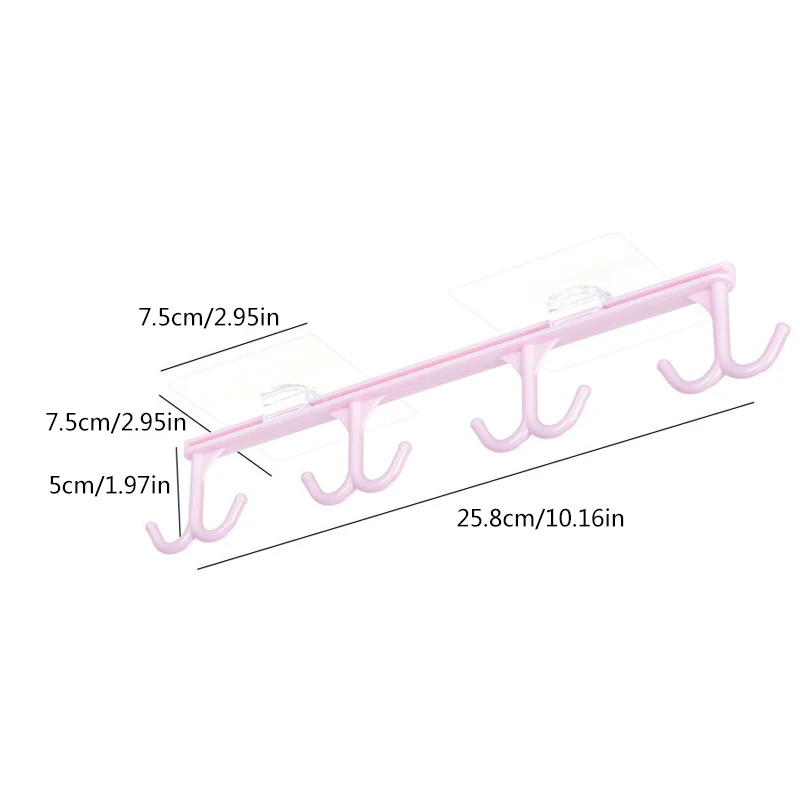 

2Pcs Universal Hooks Movable Kitchen Cabinet Nail-free Hook Storage Rack Multi-function Hanging Wardrobe Row Hook Finishing Rack