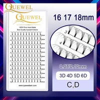 quewel pre made volume eyelash extensions russian individual eyelashes faux mink fans lashes 161718mm cd curl 3d4d5d6d