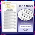 Quewel предварительно сделанные объемные ресницы для наращивания русские Индивидуальные ресницы искусственные норковые ресницы 161718 мм C  D Curl 3D4D5D6D