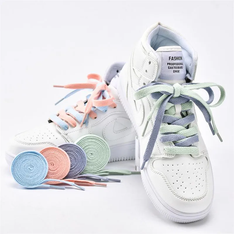 

1Pair Flats Shoelace For AJ/AF Shoelaces Off Sneaker White Shoes Lace For Women and Men Shoelace 4 Colors