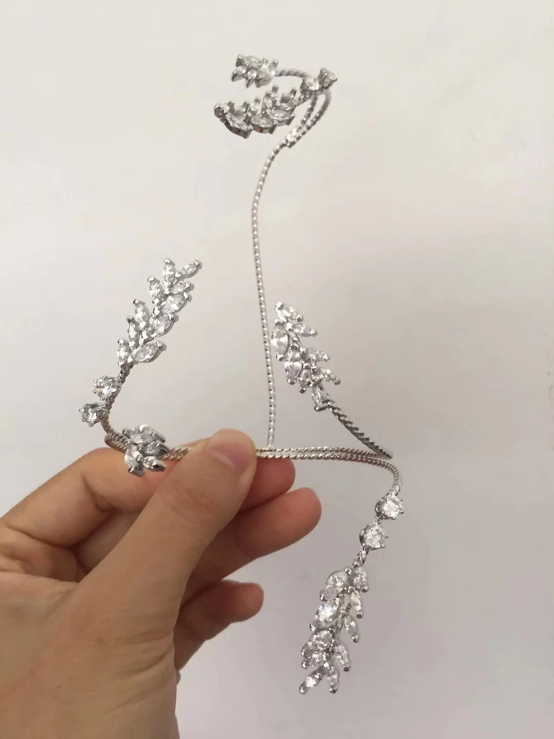 Модный серебряный браслет с кристаллами в форме цветка на ладонь для женщин и