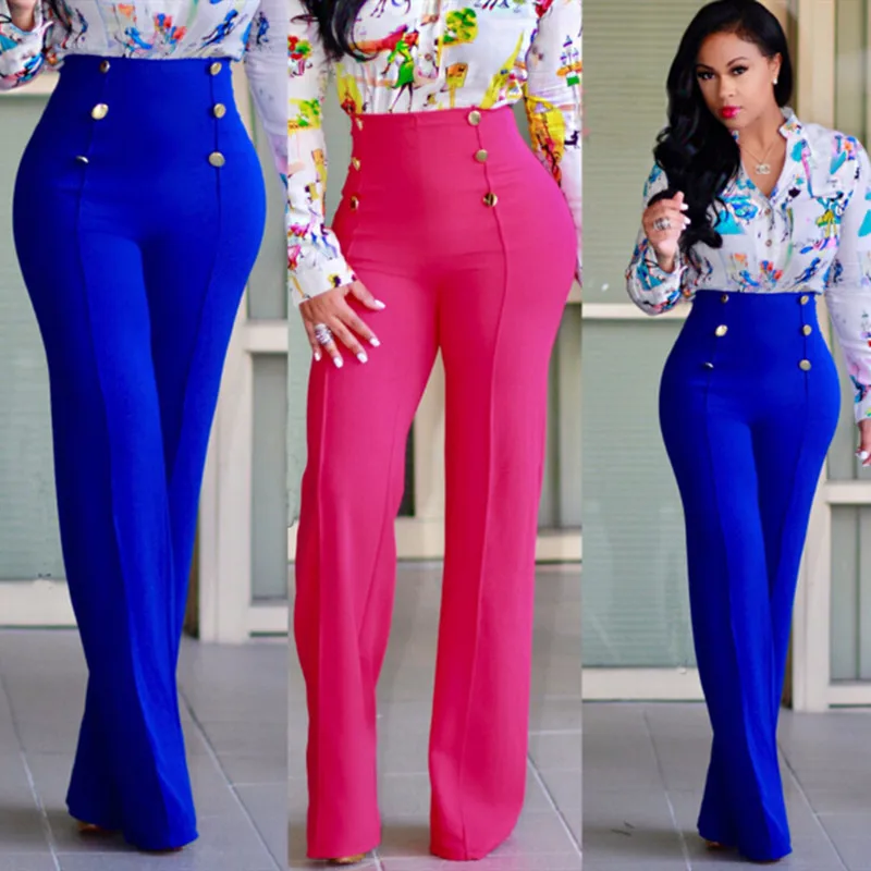 Брюки женские с широкими штанинами однотонные элегантные расклешенные брюки