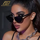 SIMPRECT UV400 Анти-УФ кошачий глаз очки солнечные женские 2021 бренд люкс дизайнер Ins модные ретро винтажные солнцезащитные очки
