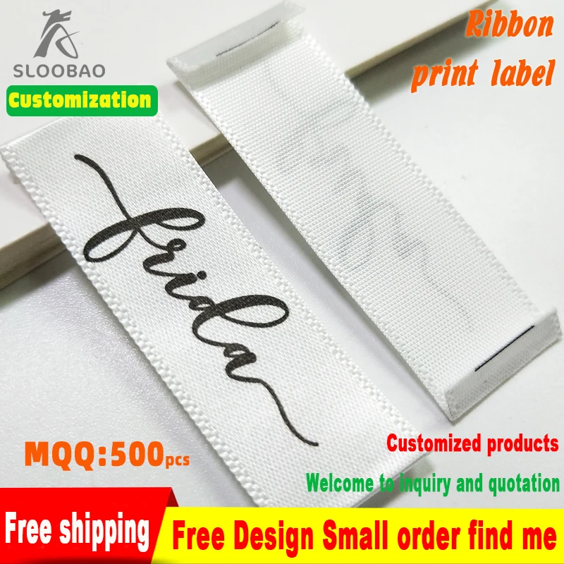 Одинарная атласная лента шириной 2 см тканевая печать бирки для шитья ткани