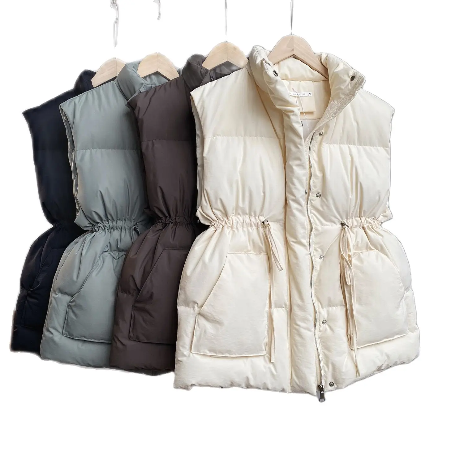 

2021, Осень-зима 2022, хлопковый жилет на шнуровке, верхняя одежда и пальто, женский новый корейский теплый жилет, куртки без рукавов