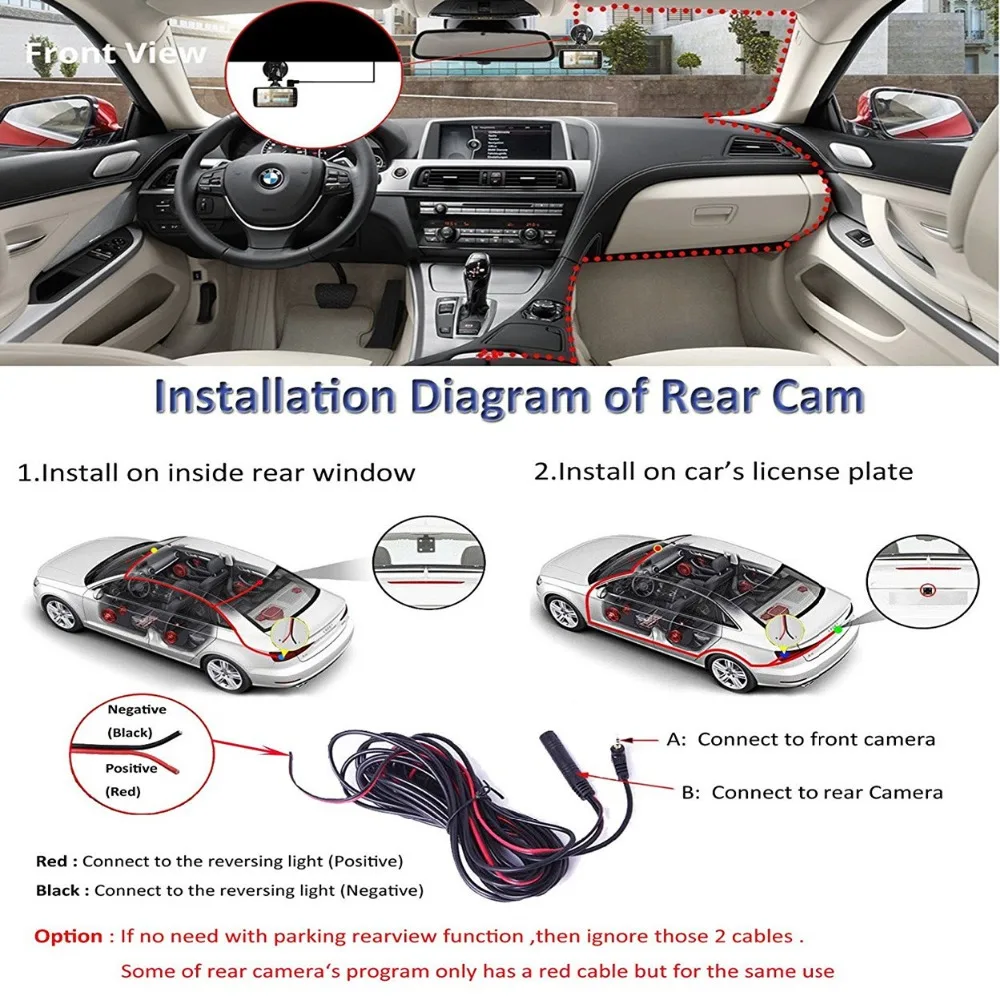 Dash Cam Двойной объектив Мини Видеорегистраторы для автомобилей Full HD 1080P 4 &quotЭкран