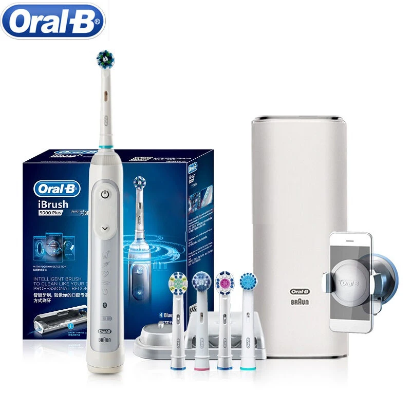 

Genuine Oral B iBrush 9000 Plus Electric Toothbrush 48800s/mins 6 Modes Deep Clean 3D Sonic Rotate Type Tooth Brush for Adult