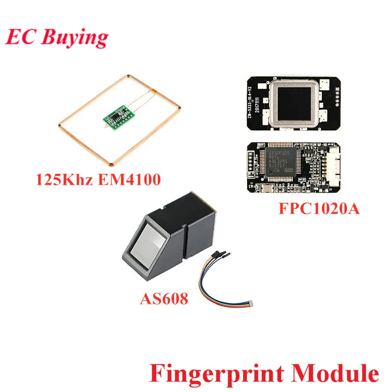UART 125 кГц EM4100 FPC1020A AS608 сканер отпечатков пальцев Модуль RFID плата ИС емкостный