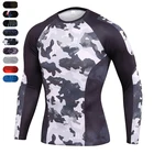 Мужские беговые рубашки с длинным рукавом, компрессионная Женская Спортивная одежда для тренировок, фитнеса, тренажерного зала, тонкие эластичные быстросохнущие футболки