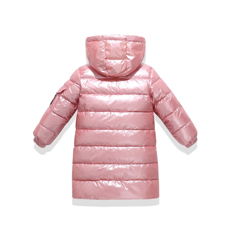 Sundae Angel Gilding Fabric Glossy Long Jacket Winter For Girls Hooded Warm Down Cotton Boys Outerwear Children's Parkas Coats
