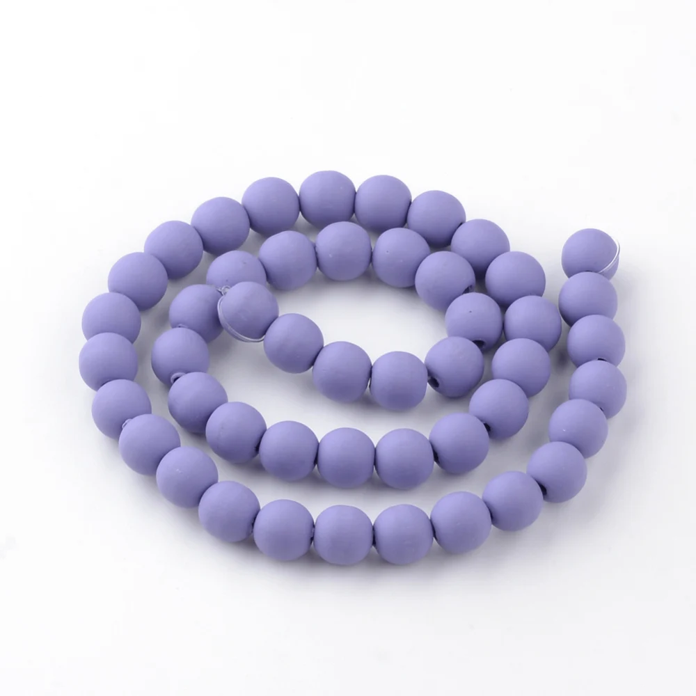 

50 strand Handmade Polymer Clay Round Bead Strands Colorful for DIY Jewelry Making Bracelets Necklace 8mm Bead Hole: 2mm