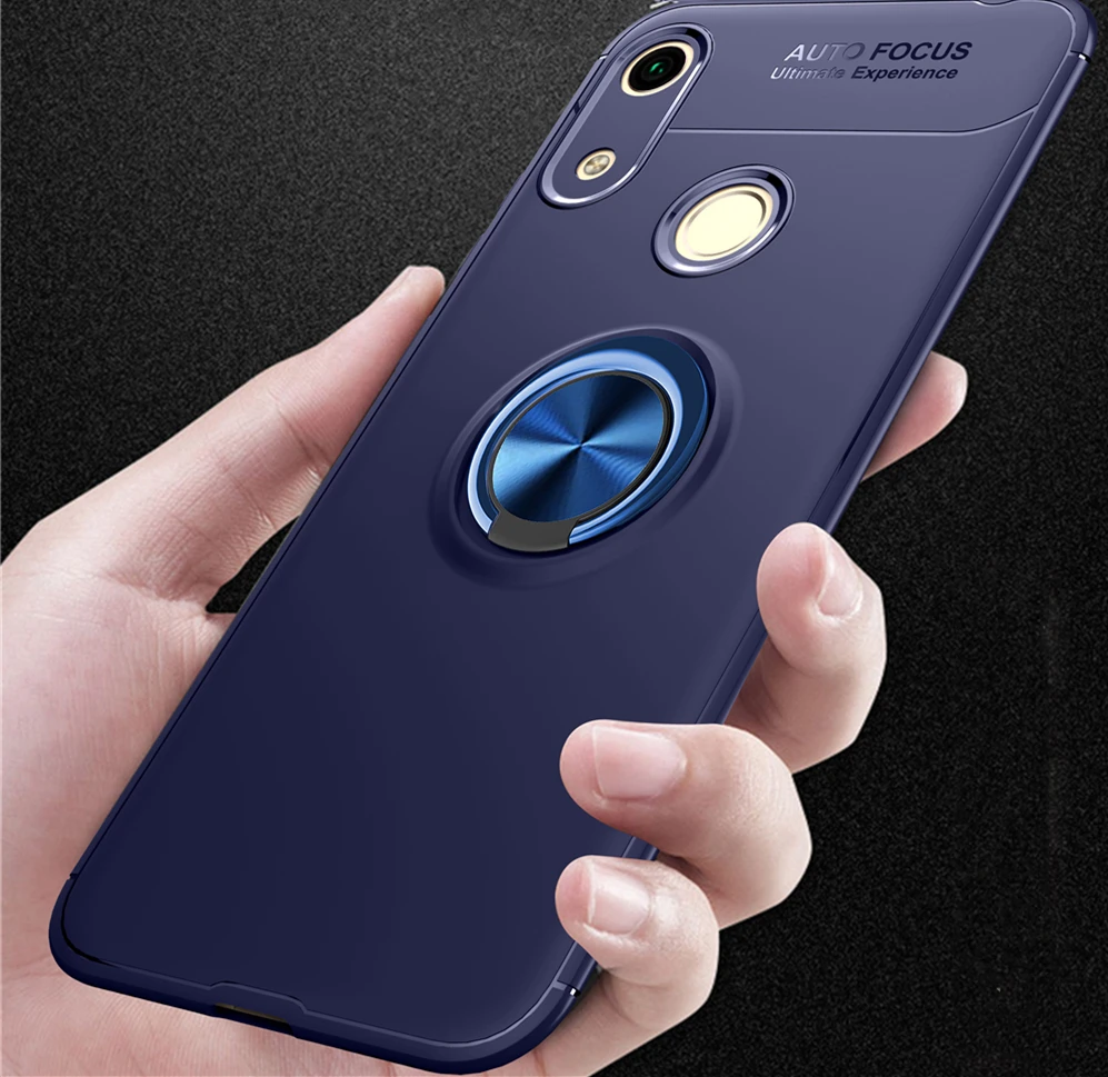 New Fashion Phone Case for Huawei Honor 7C 10i 20i 9X 8A Pro Soft Silicone Back Cover with Adsorption Finger Ring Coque|Бамперы| |