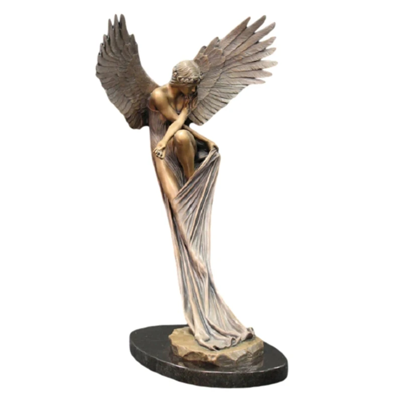 

449C Redemption Angel Statue Desktop Ornaments Ancient Mini Statue Elegant Angel Sculpture Art Statue Decoration for Home