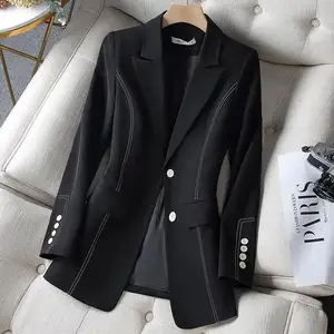 Casaco Feminino Chic Suit Jacket Women 2022 New Spring Autumn Black Blazer Vintage Outerwear Tops Fa