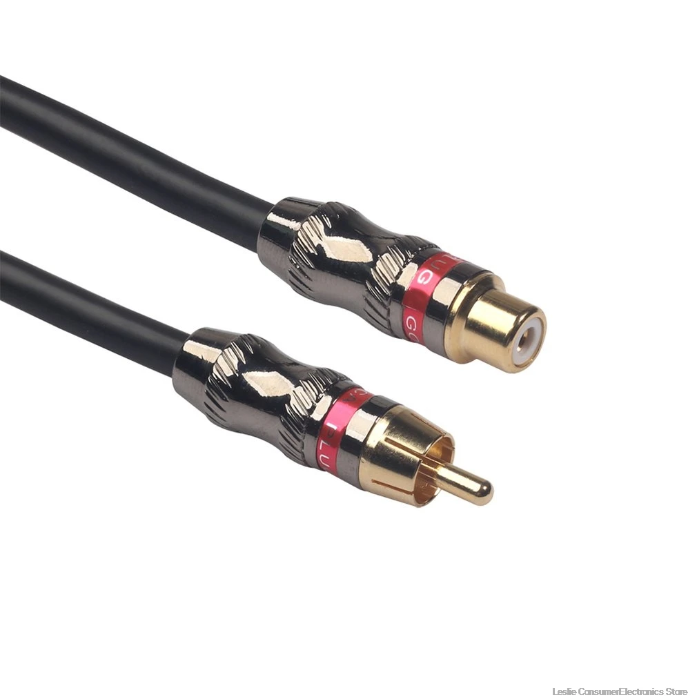 RCA Male to Single Female Phono Audio Composite Extension Cables Cord Wire Line for DVD Players TV |