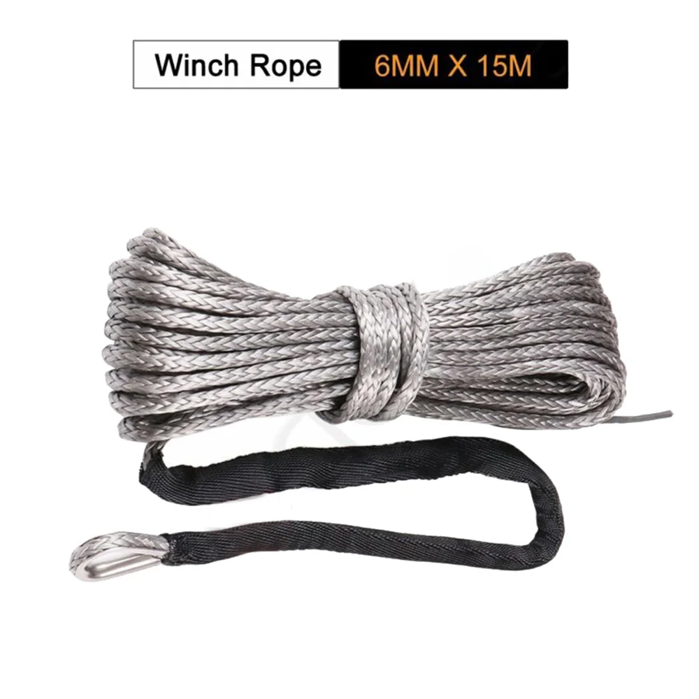 

1PC Winch Rope Line Tow Cable 6mmx15m Fit For SUV ATV Off-Road Lightweight Other Vehicle Parts Accessories