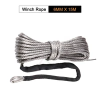 1pc winch rope line tow cable 6mmx15m fit for suv atv off road lightweight other vehicle parts accessories