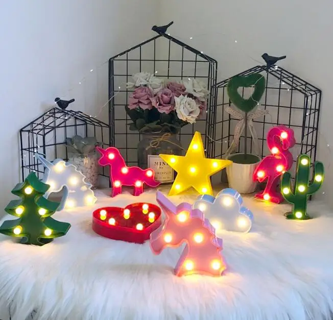 

3D Desk Lamp Cartoon Pineapple/Flamingo/Cactus Modeling Table Night Light LED Lamp Home Office Decoration Gifts