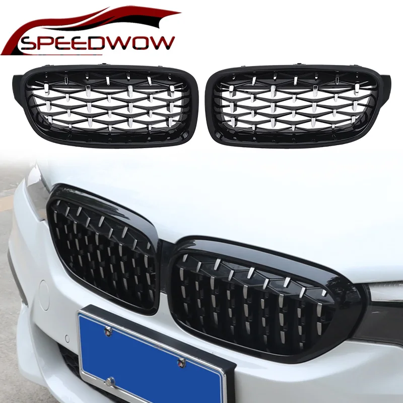 

SPEEDWOW High Quality ABS Car Front Grille Left Right Kidney Racing Sport Grills For BMW 3 Series F30 F35 2013-2019 1Pair Silver