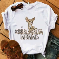 chihuahua ladies printed t shirt summer new fashion t shirt funny dog design cute girl t shirt female t shirt