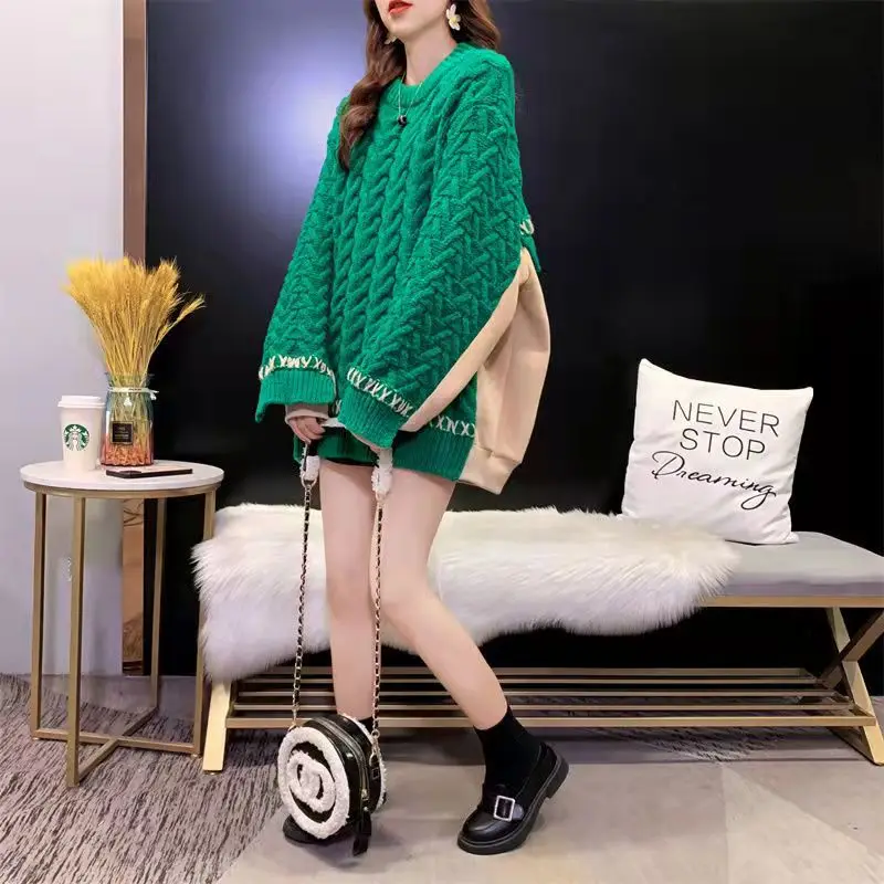 

2021 Women's Sweater Twist Pullover New Autumn and Winter Korean Version Loose and Lazy Thick Knitted High Street Jacket y2k