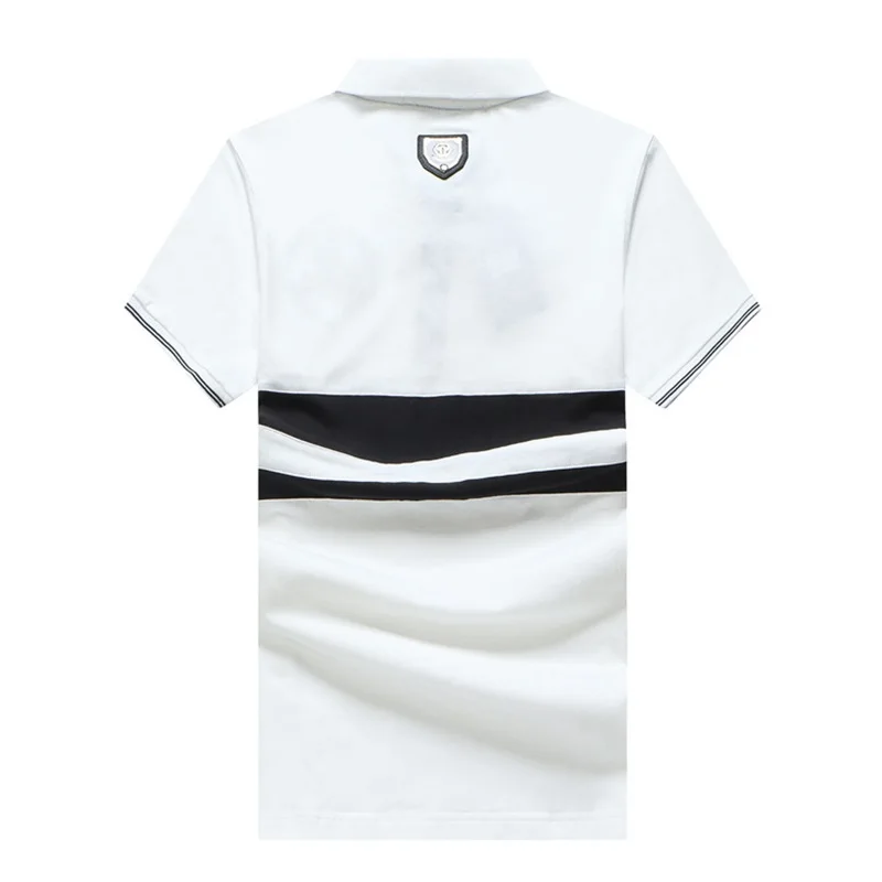 

Men Summer Polo Shirt Short Sleeve Skull Brand Embroidery Breathable Tops Tees 100% Cotton Men's National Flag Polo Shirts