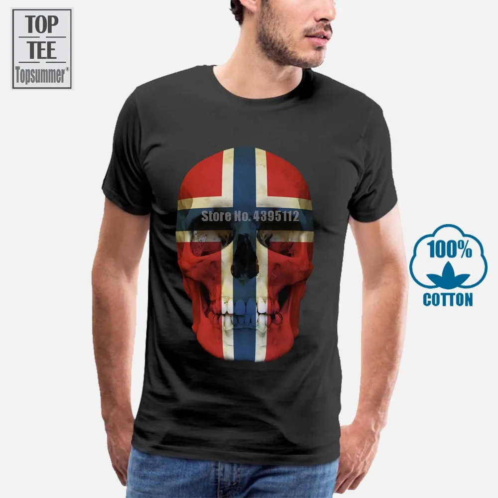 

Classic Norway Skull Flag T Shirt Biker Mc Banner Shirt Sizes S 5Xl