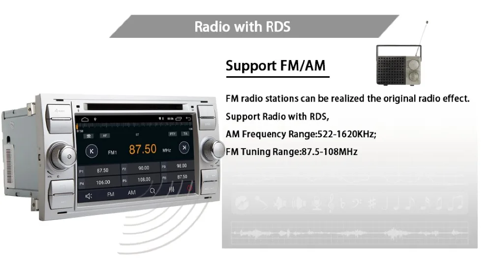 Android 9,0 автомобильный dvd-плеер для Ford Focus Kuga транзит Wifi 3g gps Bluetooth Радио RDS SD управление рулем